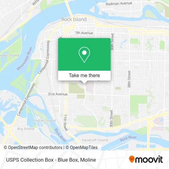 Mapa de USPS Collection Box - Blue Box