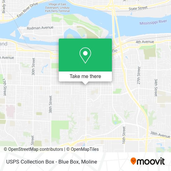 USPS Collection Box - Blue Box map