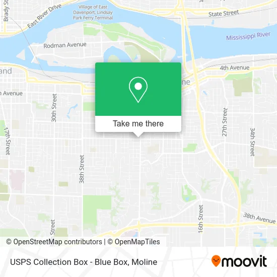 Mapa de USPS Collection Box - Blue Box