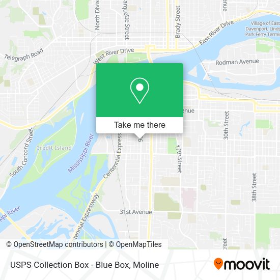 USPS Collection Box - Blue Box map