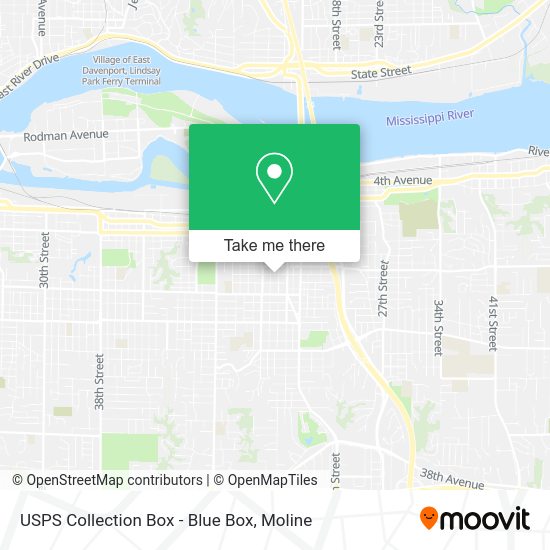 USPS Collection Box - Blue Box map