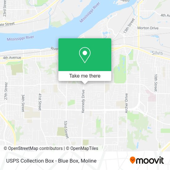 USPS Collection Box - Blue Box map