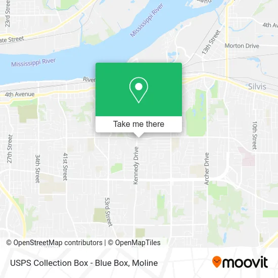 USPS Collection Box - Blue Box map