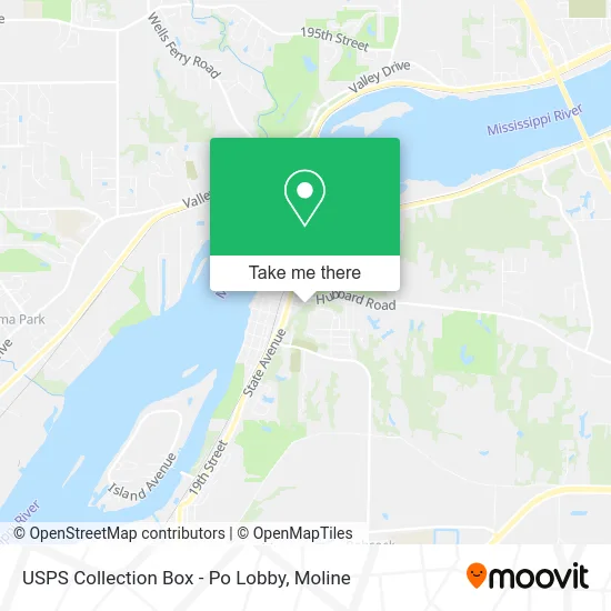 USPS Collection Box - Po Lobby map