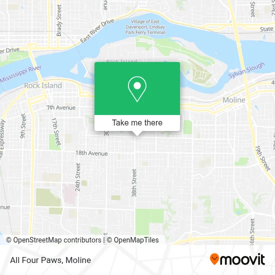 All Four Paws map