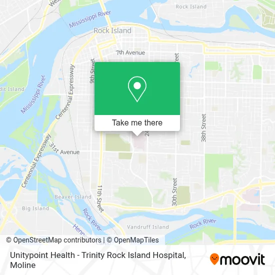 Unitypoint Health - Trinity Rock Island Hospital map