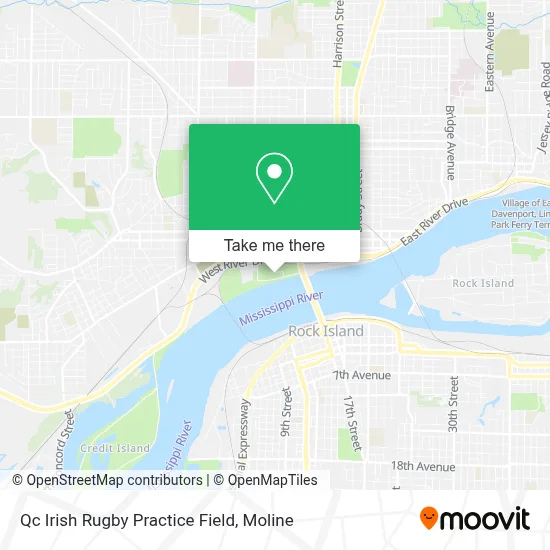 Qc Irish Rugby Practice Field map
