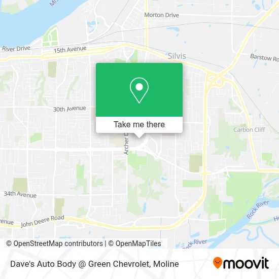 Dave's Auto Body @ Green Chevrolet map