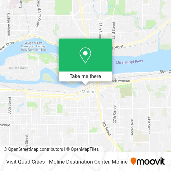 Visit Quad Cities - Moline Destination Center map