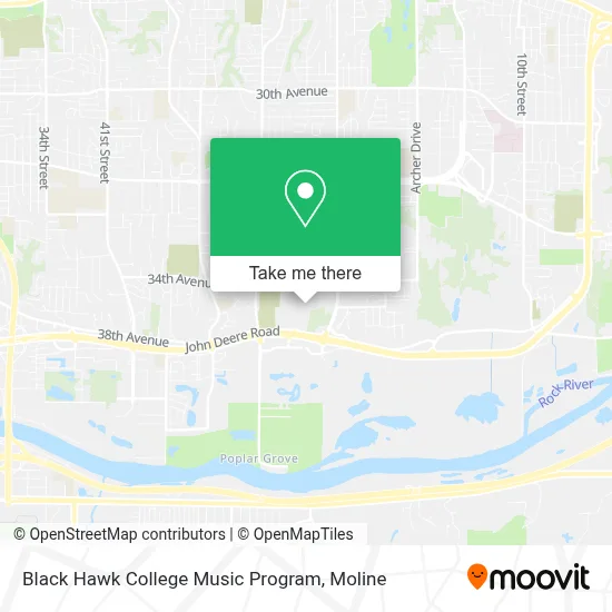 Black Hawk College Music Program map