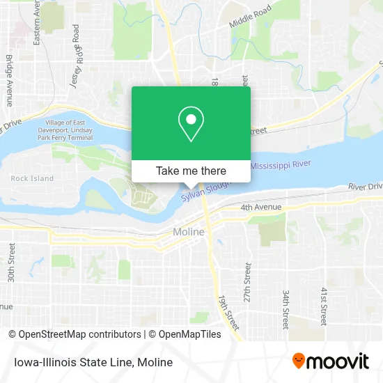 Iowa-Illinois State Line map