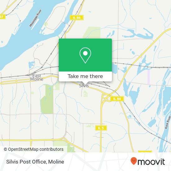 Silvis Post Office map