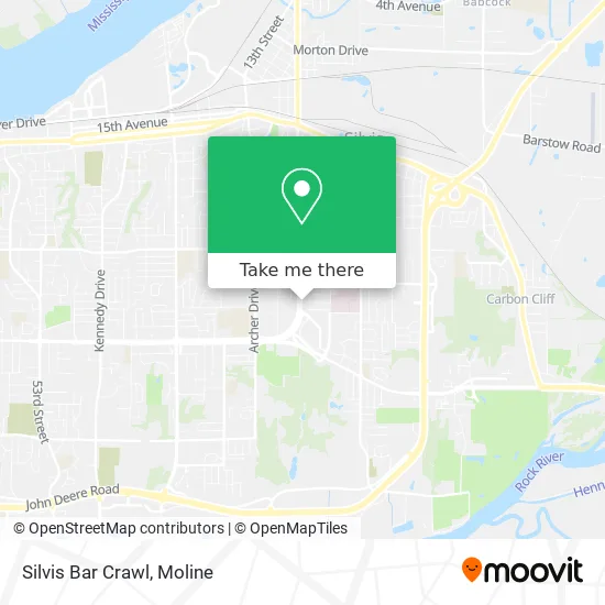 Silvis Bar Crawl map