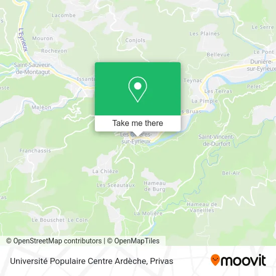 Université Populaire Centre Ardèche map