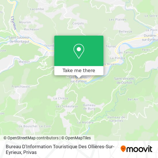 Mapa Bureau D'Information Touristique Des Ollières-Sur-Eyrieux