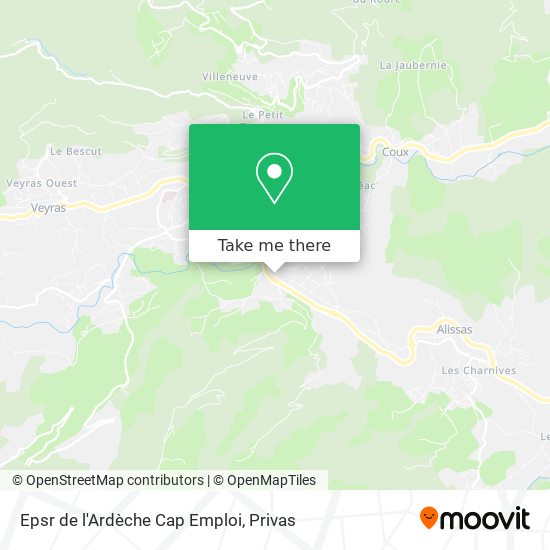 Epsr de l'Ardèche Cap Emploi map