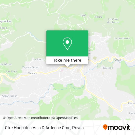 Ctre Hosp des Vals D Ardeche Cms map