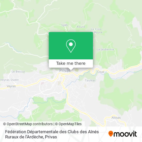 Fédération Départementale des Clubs des Aînés Ruraux de l'Ardèche map