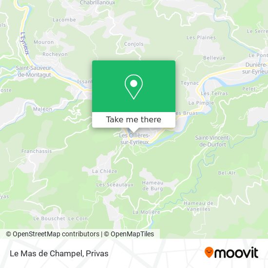Le Mas de Champel map
