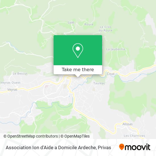 Association Ion d'Aide a Domicile Ardeche map