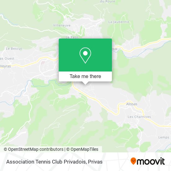 Association Tennis Club Privadois map