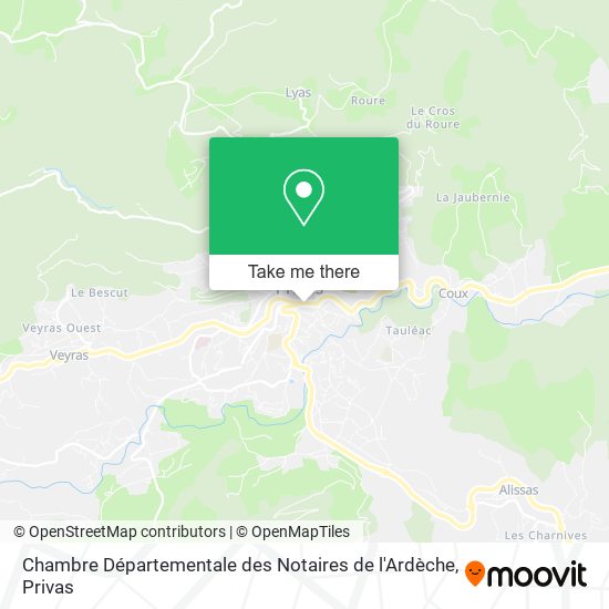 Mapa Chambre Départementale des Notaires de l'Ardèche