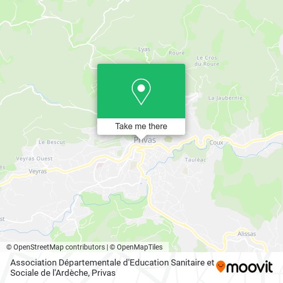 Association Départementale d'Education Sanitaire et Sociale de l'Ardèche map