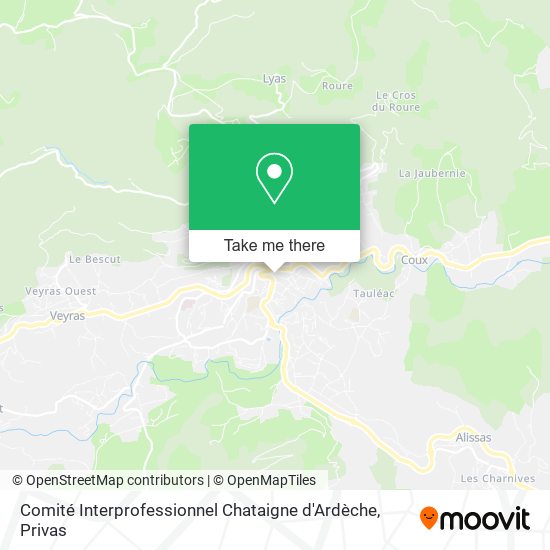 Mapa Comité Interprofessionnel Chataigne d'Ardèche