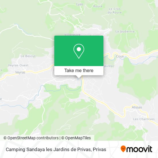 Camping Sandaya les Jardins de Privas map