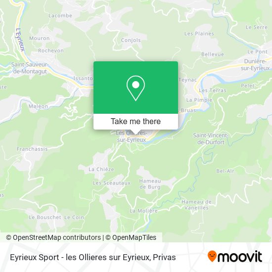 Eyrieux Sport - les Ollieres sur Eyrieux map