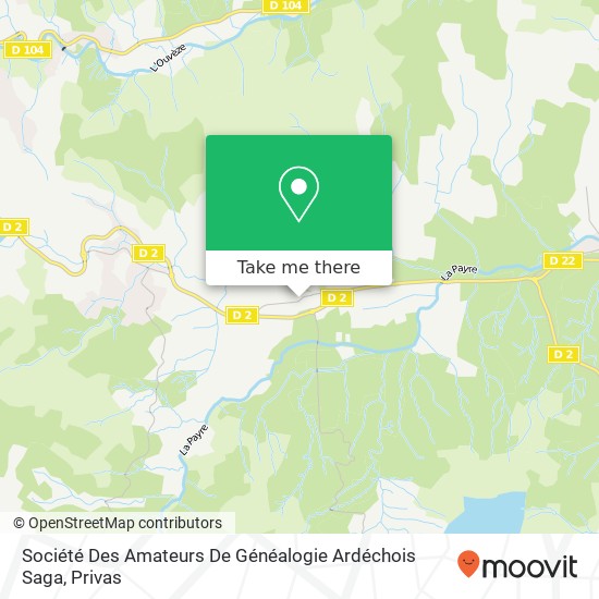 Société Des Amateurs De Généalogie Ardéchois Saga map