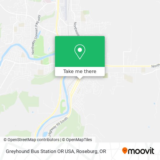 Greyhound Bus Station OR USA map