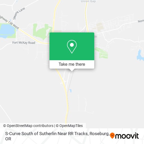 Mapa de S-Curve South of Sutherlin Near RR Tracks