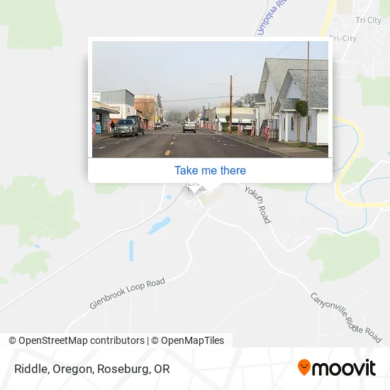 Riddle, Oregon map