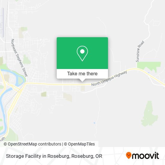 Storage Facility in Roseburg map