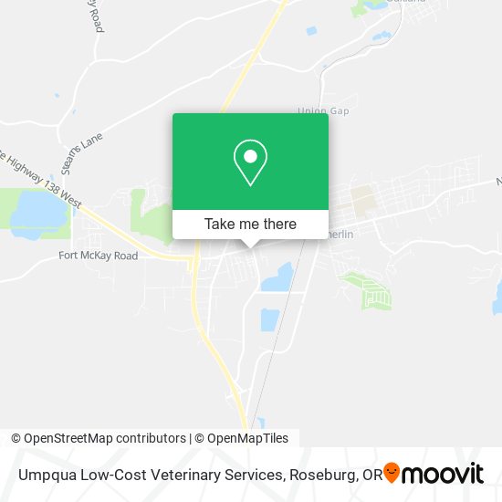 Umpqua Low-Cost Veterinary Services map