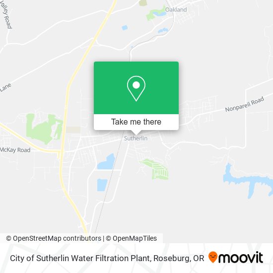 Mapa de City of Sutherlin Water Filtration Plant