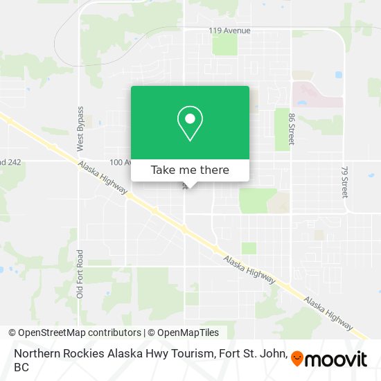 Northern Rockies Alaska Hwy Tourism map