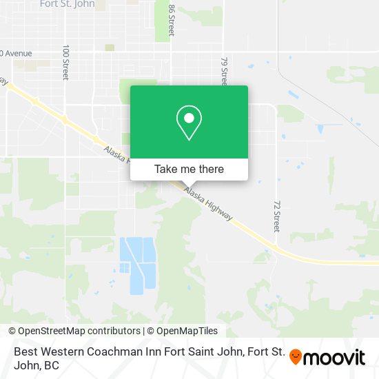 Best Western Coachman Inn Fort Saint John map