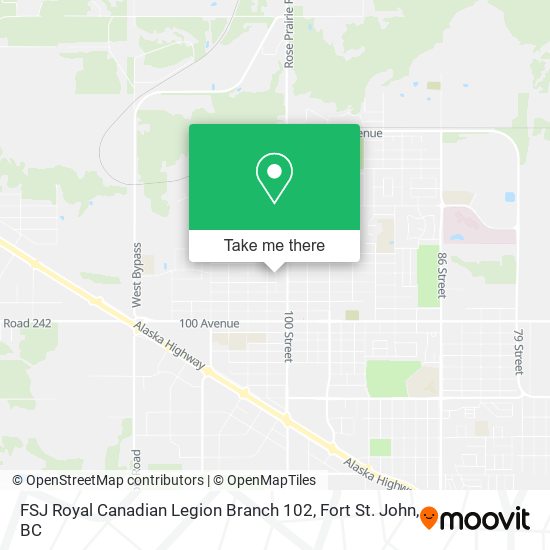 FSJ Royal Canadian Legion Branch 102 map