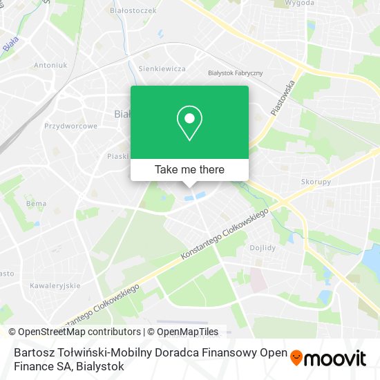 Карта Bartosz Tołwiński-Mobilny Doradca Finansowy Open Finance SA