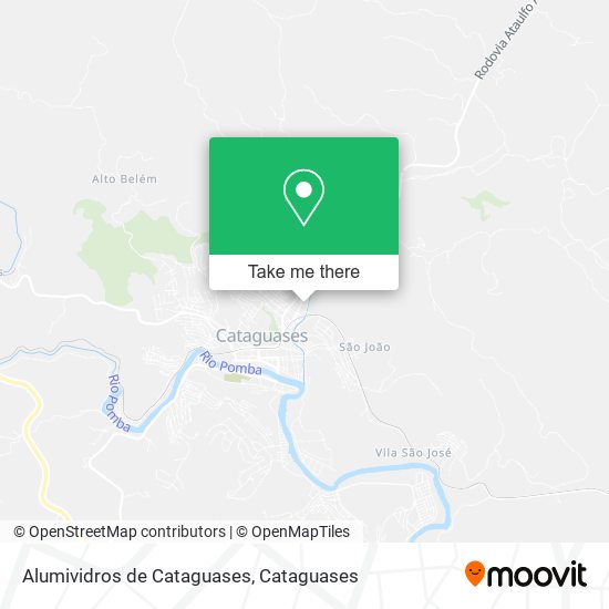 Alumividros de Cataguases map