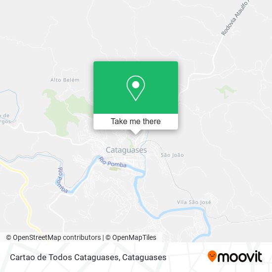 Cartao de Todos Cataguases map