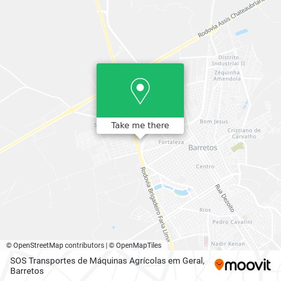 Mapa SOS Transportes de Máquinas Agrícolas em Geral