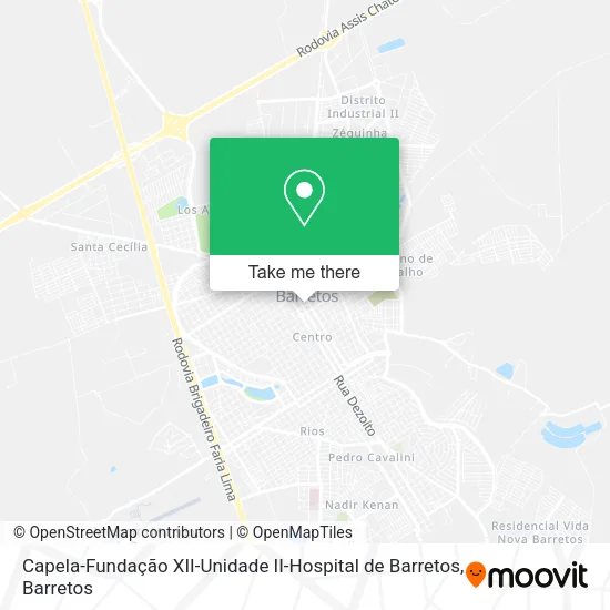 Capela-Fundação XII-Unidade II-Hospital de Barretos map