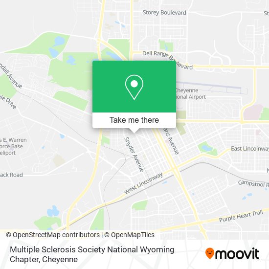 Multiple Sclerosis Society National Wyoming Chapter map