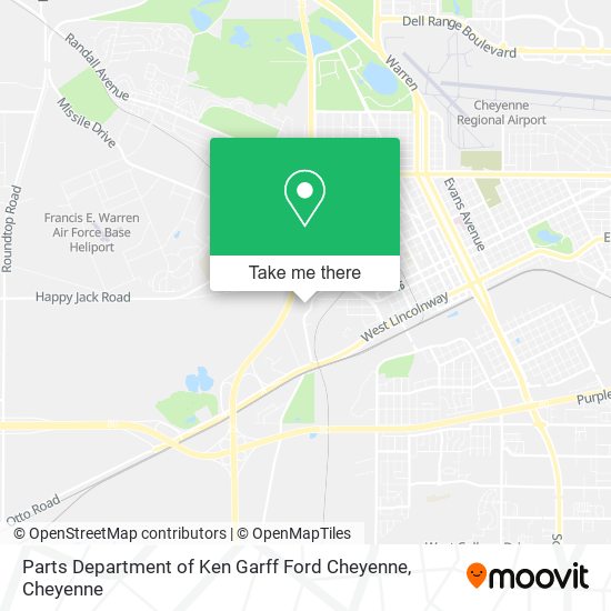 Mapa de Parts Department of Ken Garff Ford Cheyenne