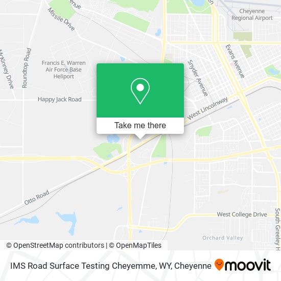 IMS Road Surface Testing Cheyemme, WY map