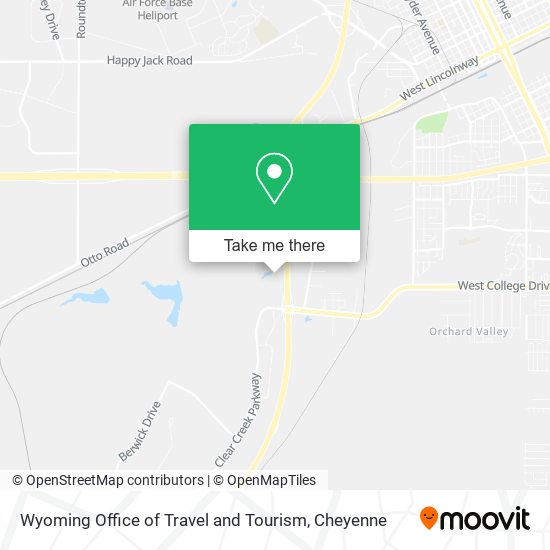 Mapa de Wyoming Office of Travel and Tourism