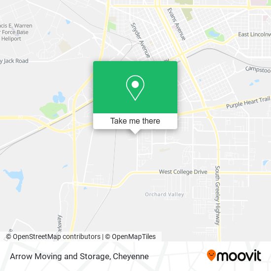 Arrow Moving and Storage map